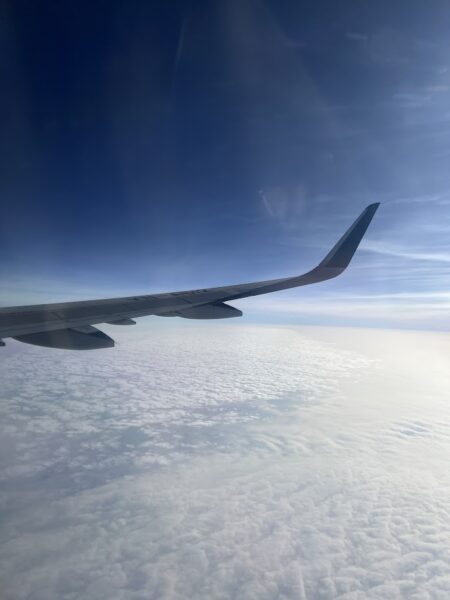 View from airplane wing en route to Vietnam