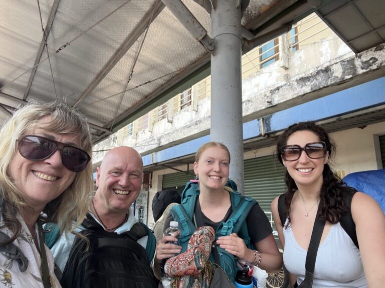 Starting our Vietnamese sleeper train experience to Hoi An with new travel friends