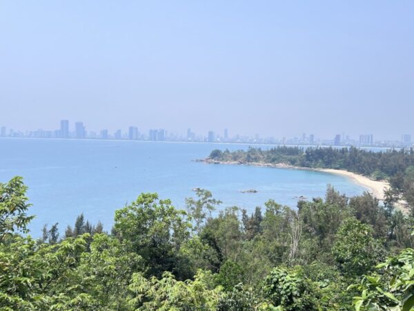 View of Da Nang skyline from coastal road