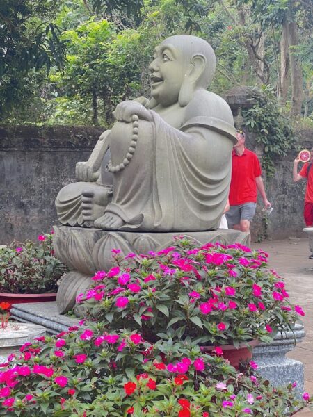 Smiling Buddha statue at Marble Mountains Vietnam