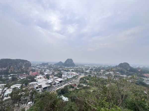Panoramic view from Marble Mountains Vietnam over Da Nang city