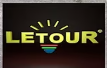 LETOUR brand logo with stylised lightbulb design.